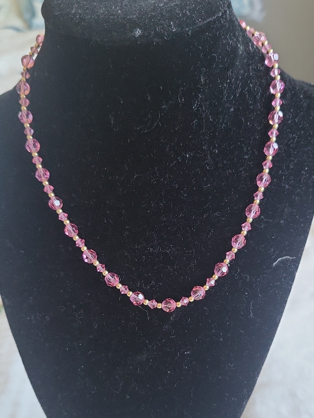 Pink Crystal Beaded Necklace - Women Jewelry